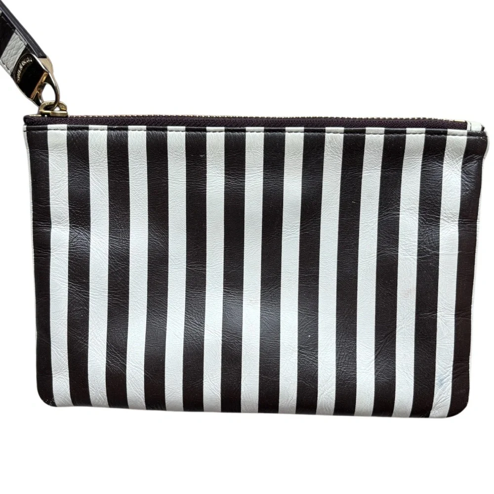 Vintage Henri Bendel Stripe Wristlet Handbag Purse Accessories Cosmetics Bag